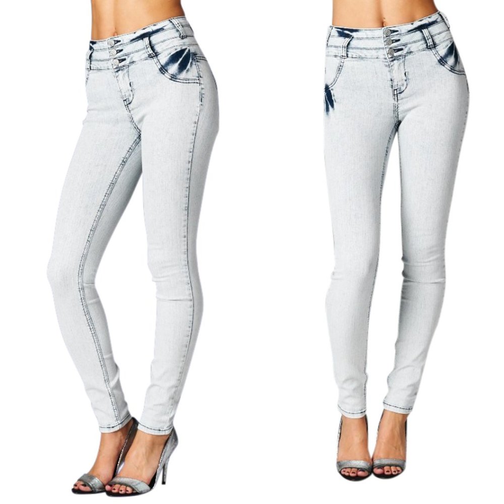 Cello Women's High Waisted Light Acid Wash Jeans